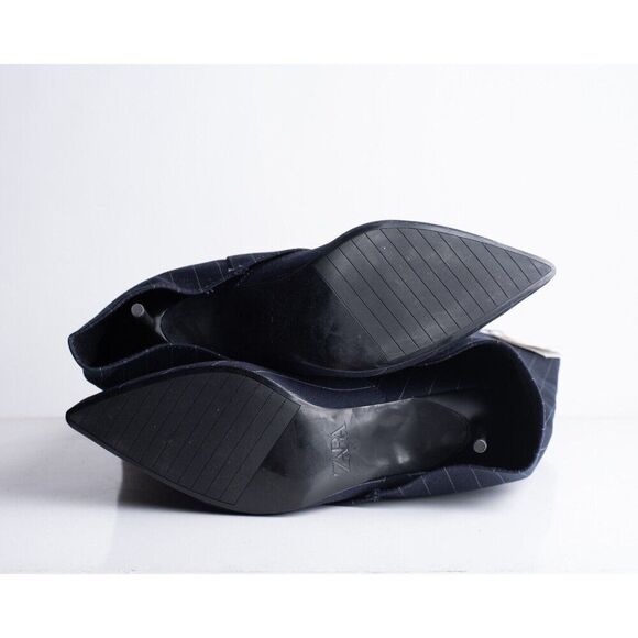 Zara Womens Boots Knee High Fabric Gaiter Navy Blue US 10 EU 41 3085/310 NWT - Picture 9 of 9